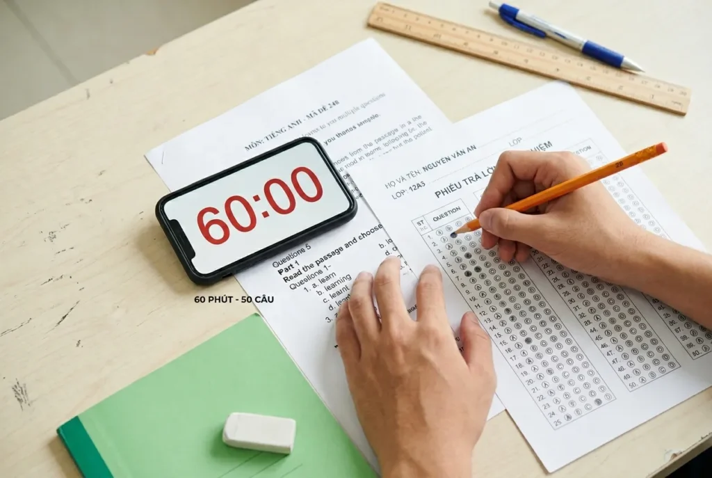 Học sinh áp dụng chiến thuật quản lý thời gian làm bài thi tiếng anh thpt