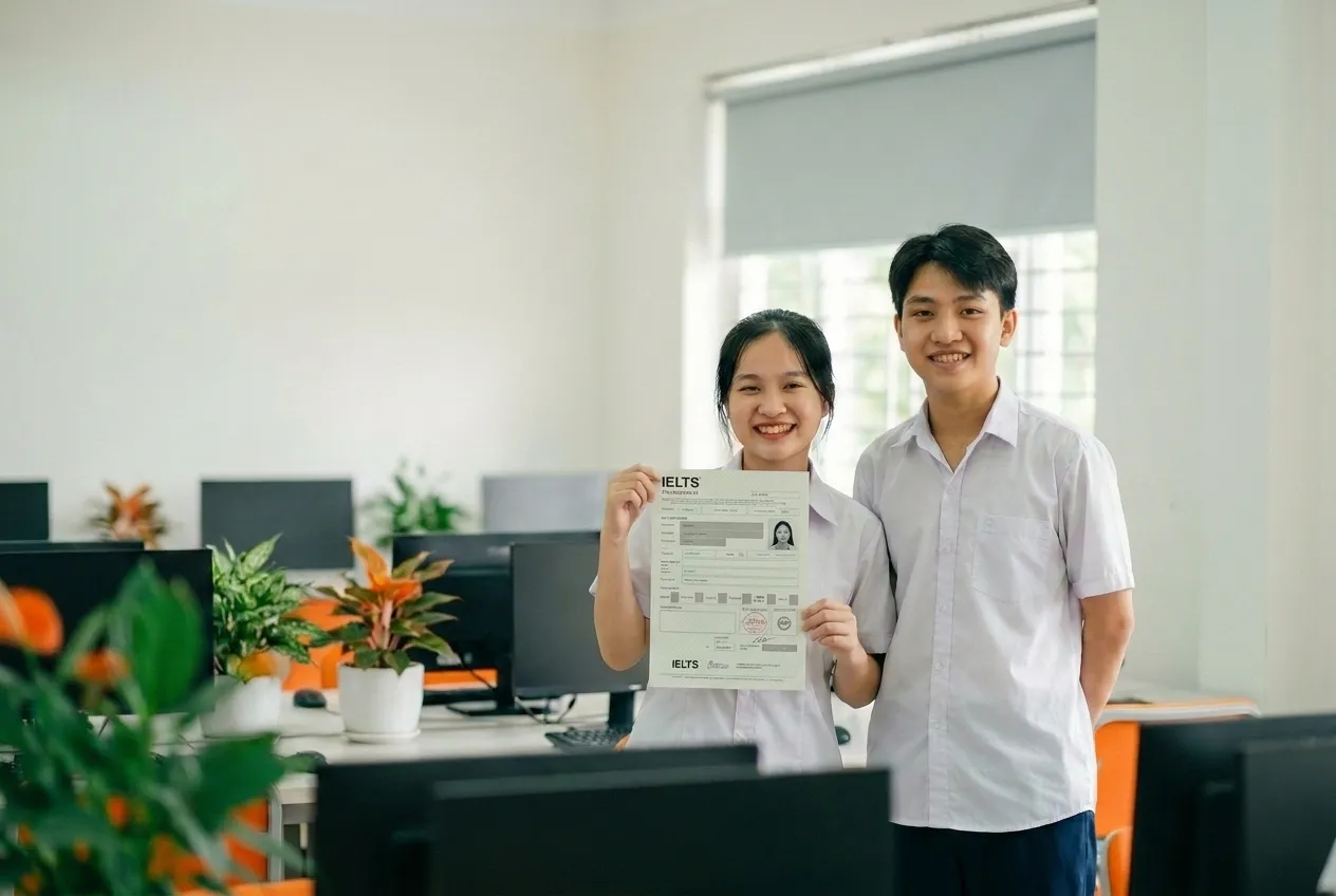 Hình ảnh thông tin khai giảng khóa IELTS F23 tại IPAS Hải Phòng, lộ trình củng cố gốc nền tảng cho học sinh cấp 3.