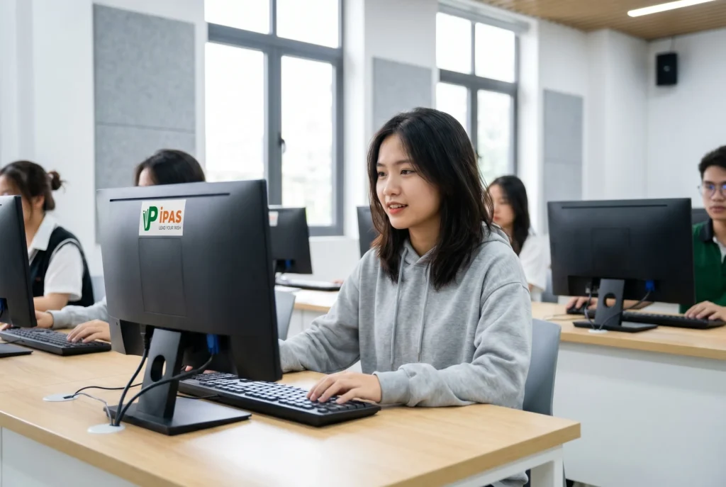 Thí sinh luyện tập trên máy tính để thích ứng khi IDP và BC dừng thi trên giấy