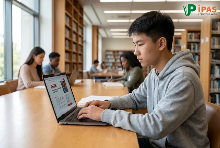 Hình ảnh nữ sinh viên Việt Nam đang tìm hiểu về kỳ thi IELTS 2026 có gì thay đổi và bứt phá band điểm.